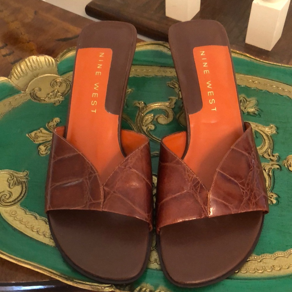 Nine West Brown vintage leather sandals